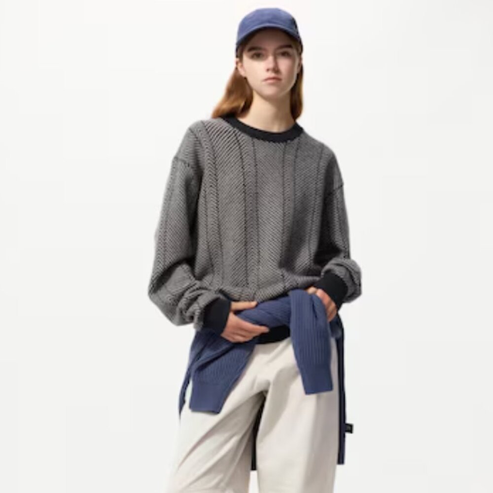 NWT Uniqlo X JW Anderson Lambswool Herringbone Sweater